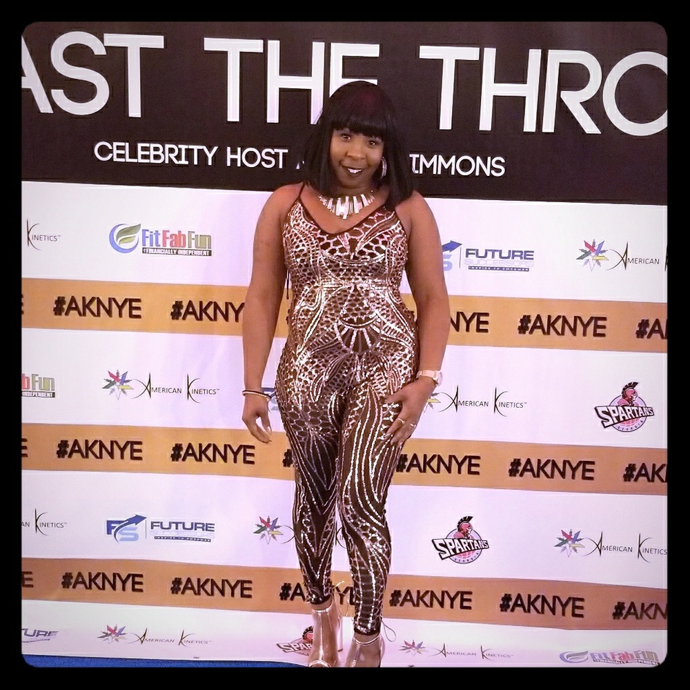 Sheer sequin jumpsuit